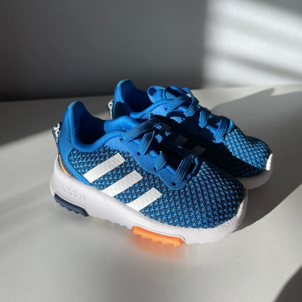 Toddler Adidas Racer TR 2.0 Sneakers New Blue/Orange - No Box